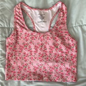 Floral Athletic Crop Tank